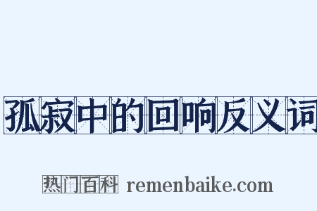 孤寂中的回响反义词是什么意思的图片